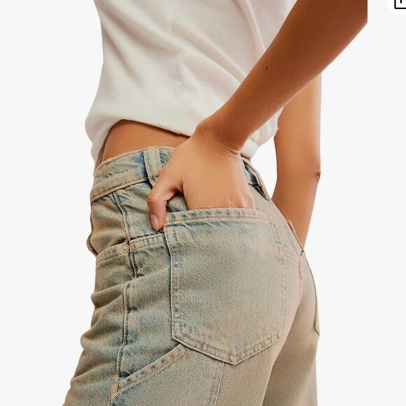 We the Free Tinsley Baggy High-Rise Straight Leg in Candy Pop NWT 31x32 $98 - Picture 3 of 3